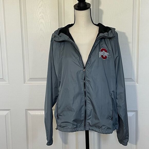 The Ohio State Gray Hooded Windbreaker by J. America, XL - Picture 3 of 15